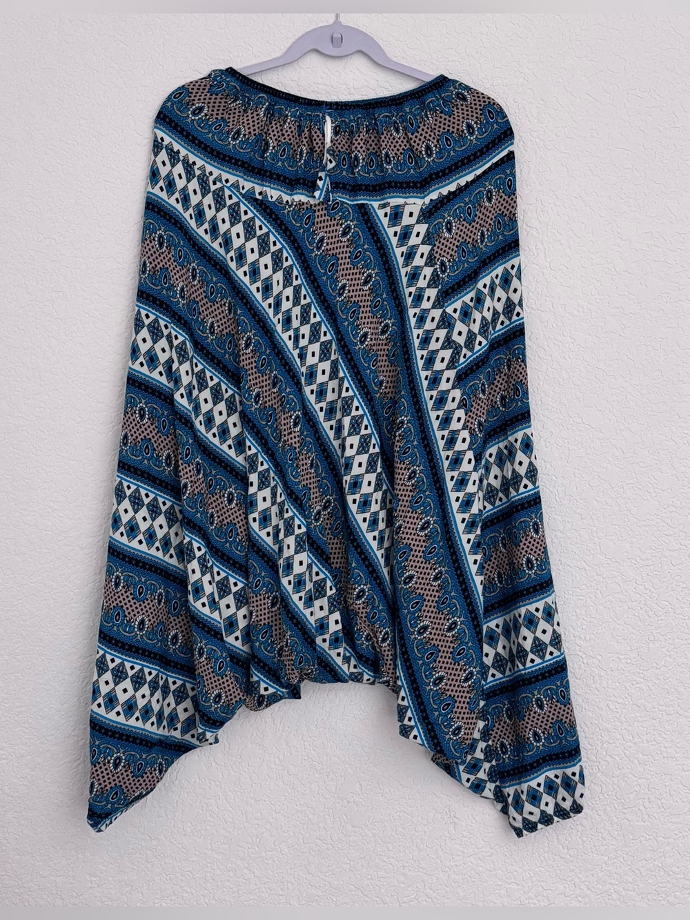 Boho Blue Patterned ankle Women's Pants